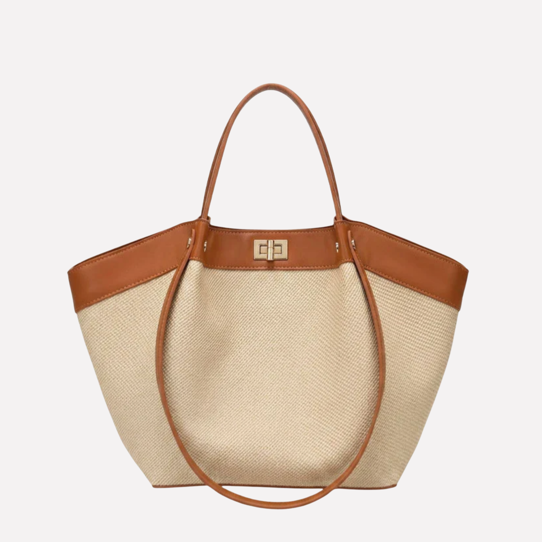 Women's woven tote bag with open top